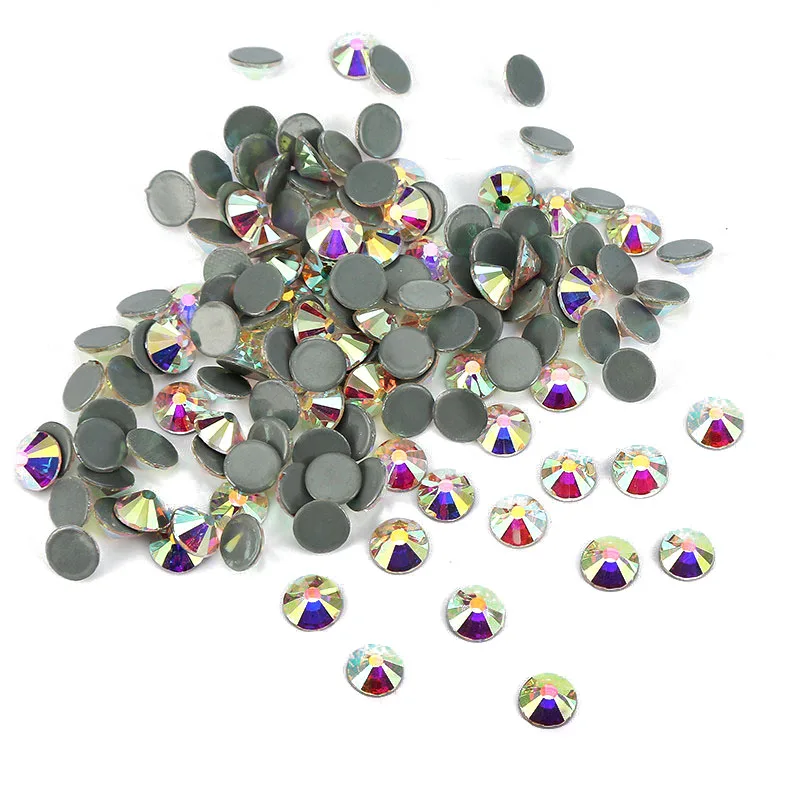 PUBRILEX Crystal AB Hotfix Strasssteine, klar glänzend, flache Rückseite, für Kleidungsstücke, Hochzeitskleider, Accessoires – Detail 11