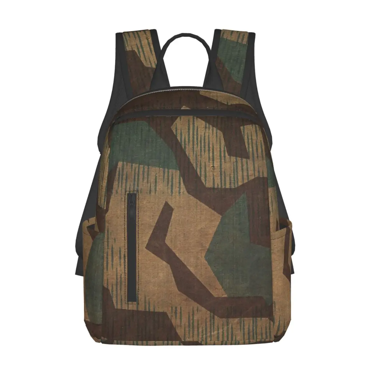 Splintertarn German WW2 Camouflage Army Military Camo Backpack Daypack Boys Girls BookBag School Bag Shoulder Bags for Men Women