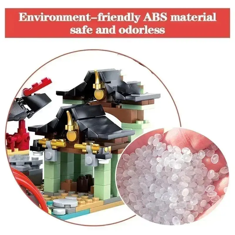 MINISO 2025 MOC معبد Airjitzu والتنين اللبنات تناسب 70612 70751 الطوب ألعاب تعليمية للأطفال