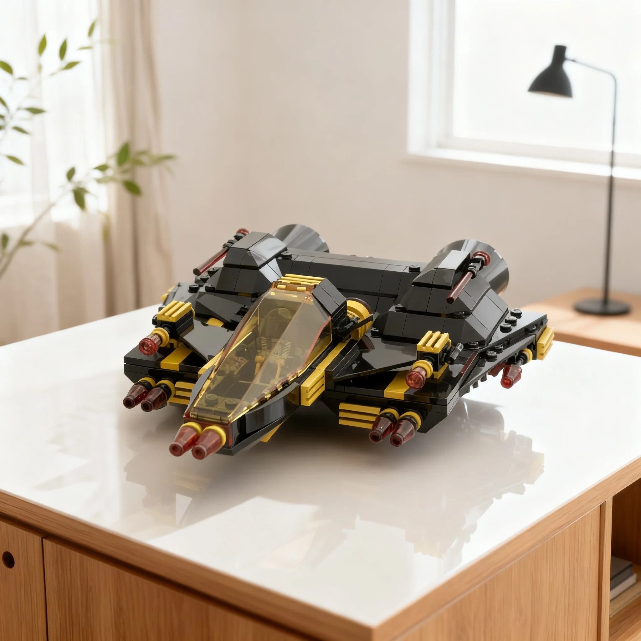 282pcs MOC Blacktron Fighter Heavy Fighter Module Model Toy Building Blocks Construction Christmas Gift DIY Birthday Assemble