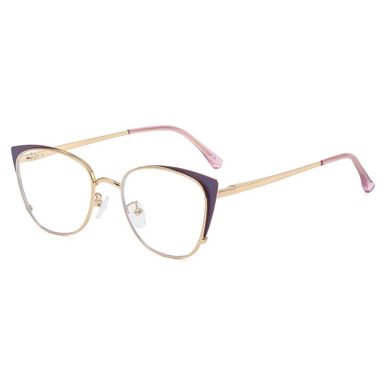 New Trend Cat Eye Anti-blue Light Glasses Women Men Metal Leg Eyeglass Computer Glasses