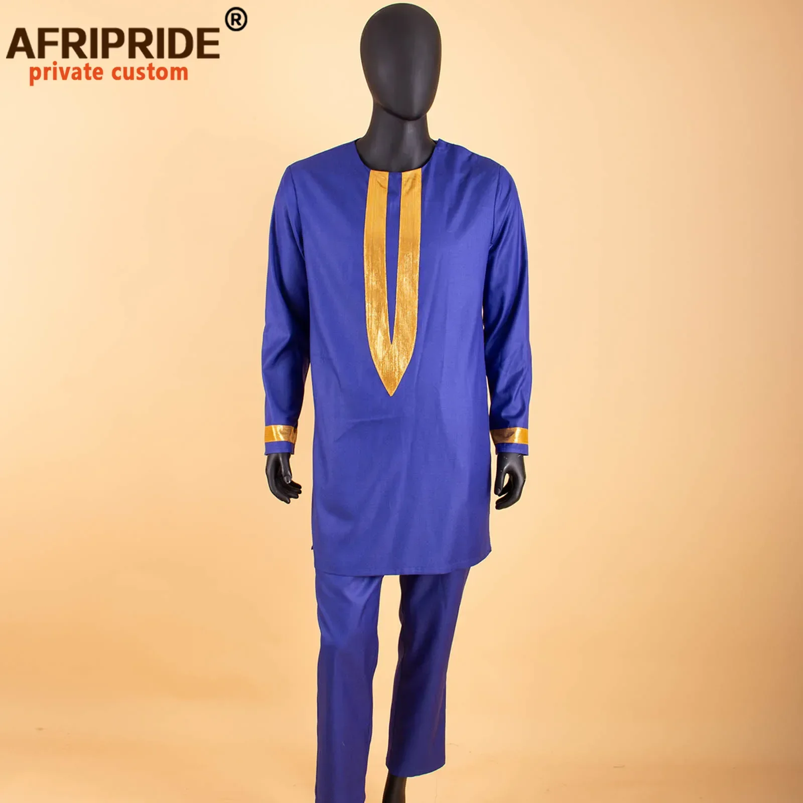 African Clothing for Men Full Sleeve Jacket and Ankara Pants 2 Pieces Outfits Plus Size Formal Wear African Suit A2116050