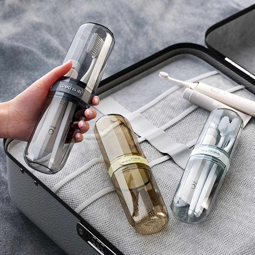 Portable Toothbrush Travel Cover Cup Transparent Toothpaste Holder Storage Case Toothbrush Cup Portable Washing Cup Bathroom