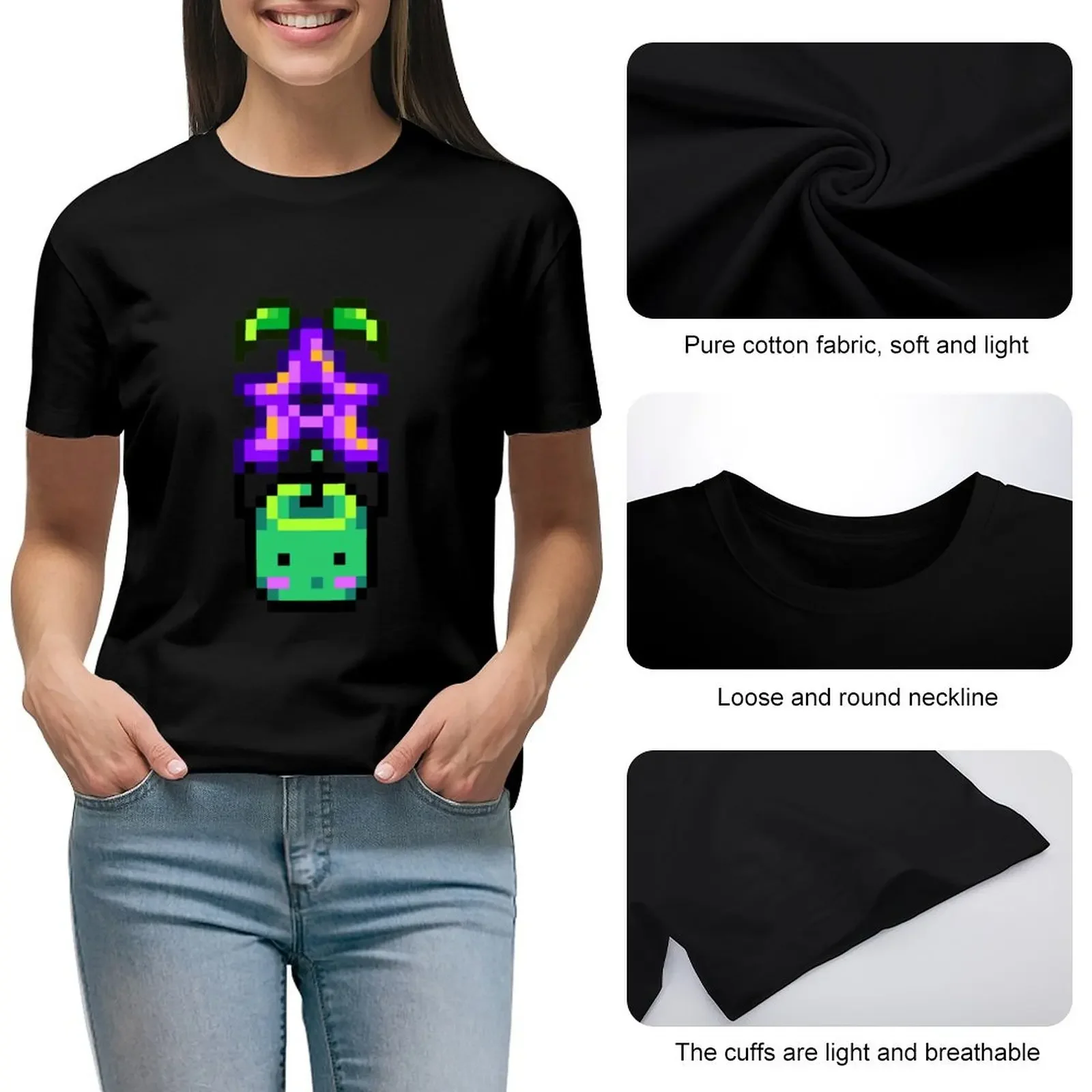 Junimo a stardrop z stardew dolina tričko legrační ženské oblečení estetická oblečení legrační t košile pro ženy