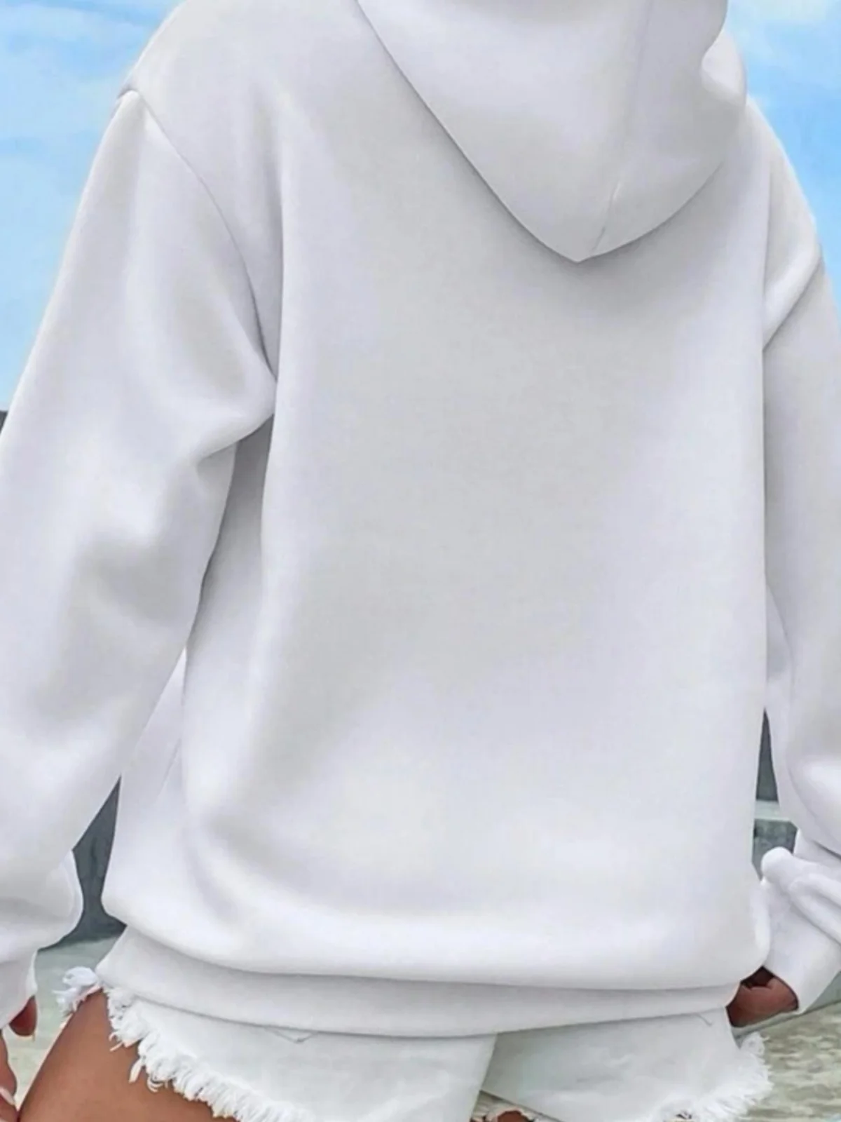 Felpa casual con cappuccio con ket T-shirt ampia da strada Sle Long Sve per donna Colore stagione autunnale