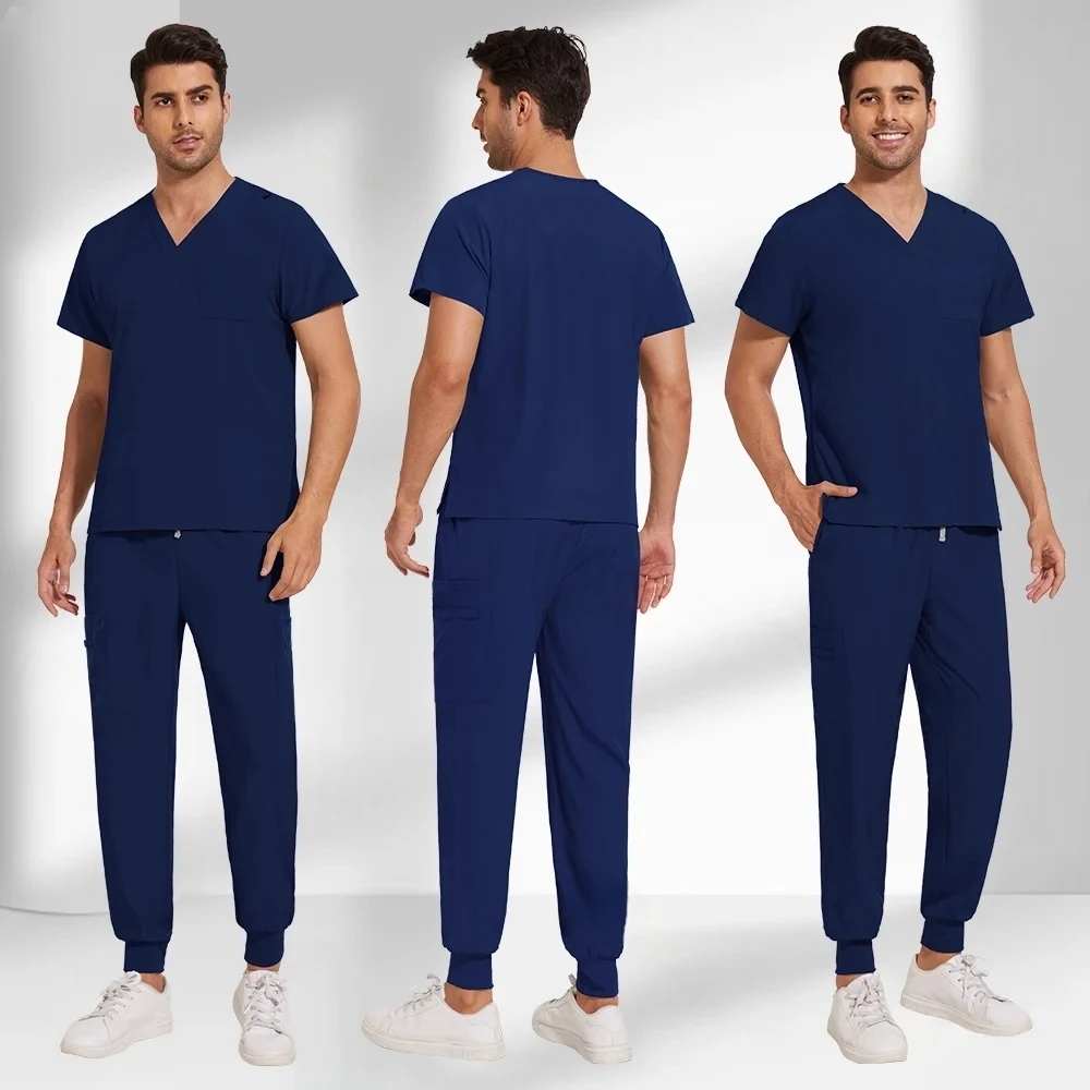 New Lightweight Anti-wrinkle Surgical Uniform Woman Men Medical Nurse Scrub Set Soft Breathable Jogger Nursing Clinical Workwear