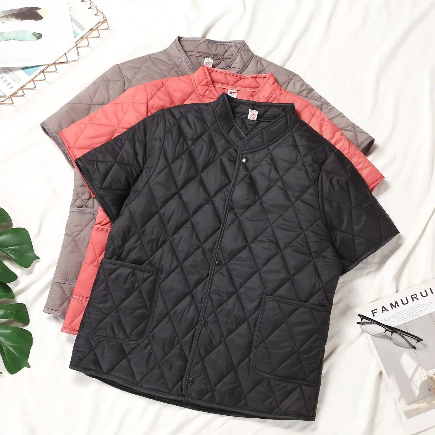 

Мужской хлопковый жилет с воротником-стойкой на пуговицах, с карманами на плечах, для защиты от холода, повседневный, из хлопковой ткани, без рукавов