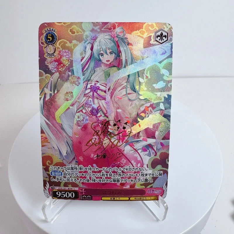 ACG Girl Hatsune Miku Kimono Series Animation Characters Self Made Refraction Flash Card Anime Classics Game Collection Card Toy