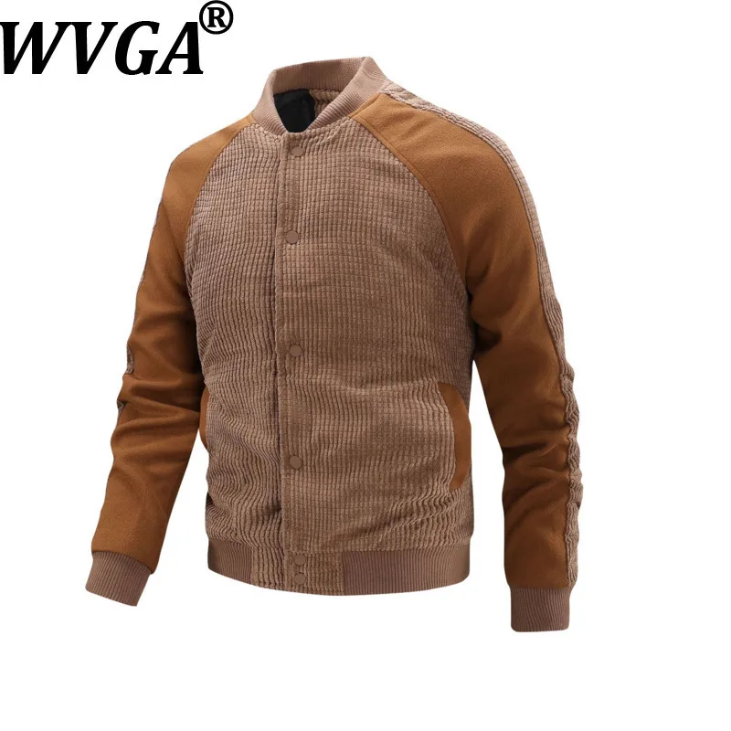 

WVGA Autumn Winter New Men Tide Patchwork Trendy Long Sleeved Jackets Niche Chic Casual Stand Collar Coats Streetwear Ins W16185