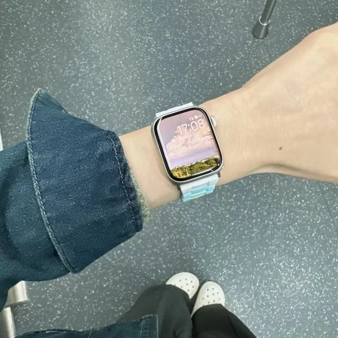 متفوقة حلقة ملونة وصلة ل سوار ساعة يد آبل النساء سلسلة الترا 10/9/8/7/6 38 مللي متر 40 مللي متر 41 مللي متر 42 مللي متر 44 مللي متر 45 مللي متر 46 مللي متر حزام