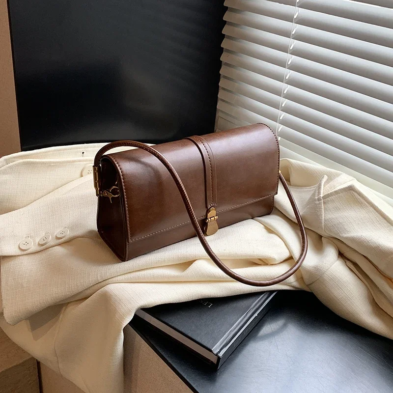 

Fashion Simple PU Versatile Square Shoulder Bags Solid Hasp High Quality Sense of Luxury Retro Crossbody Bags for Women 2025 Hot