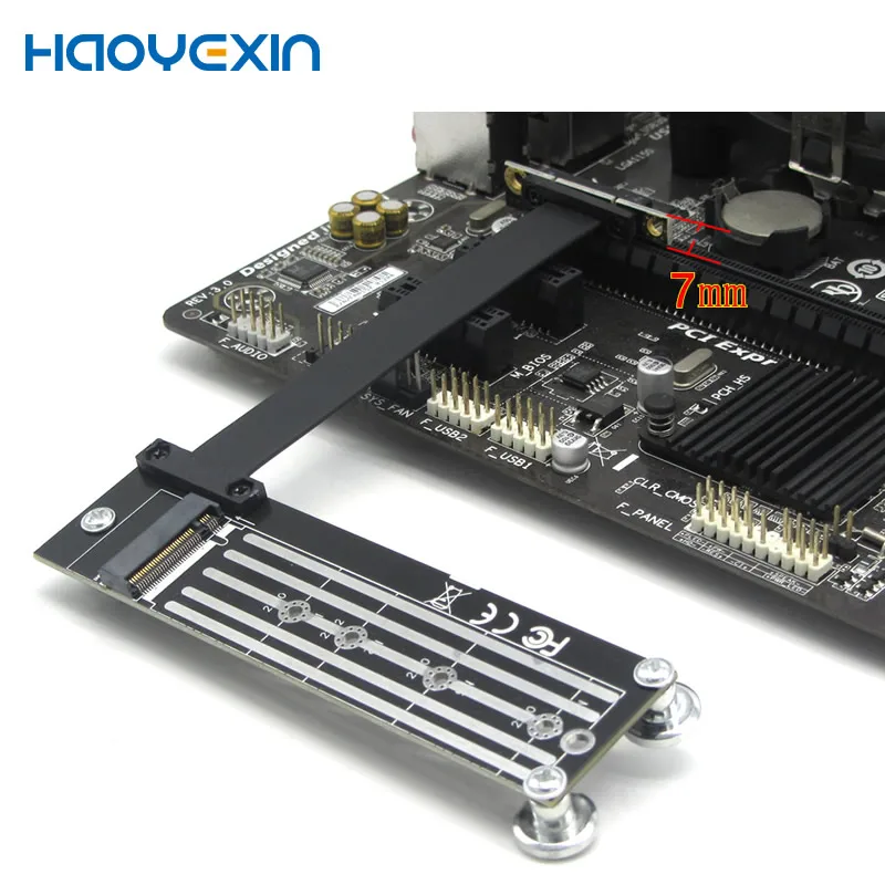 M2 TO PCIE Riser PCIe x1 PCI-E3.0 1x To M.2 NVMe M Key 2280 Riser Card Gen3.0 Kabel M2 Key-M PCI-Express Przedłużacz