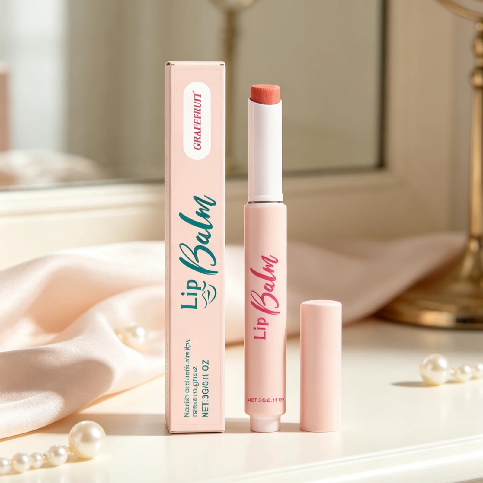 Grapefruit Lip Balm Hydrating Lip Care Dry Lips Repair Anti‑peeling Soothing Long Lasting Moisturizing Nourishing Lip Balm 3g