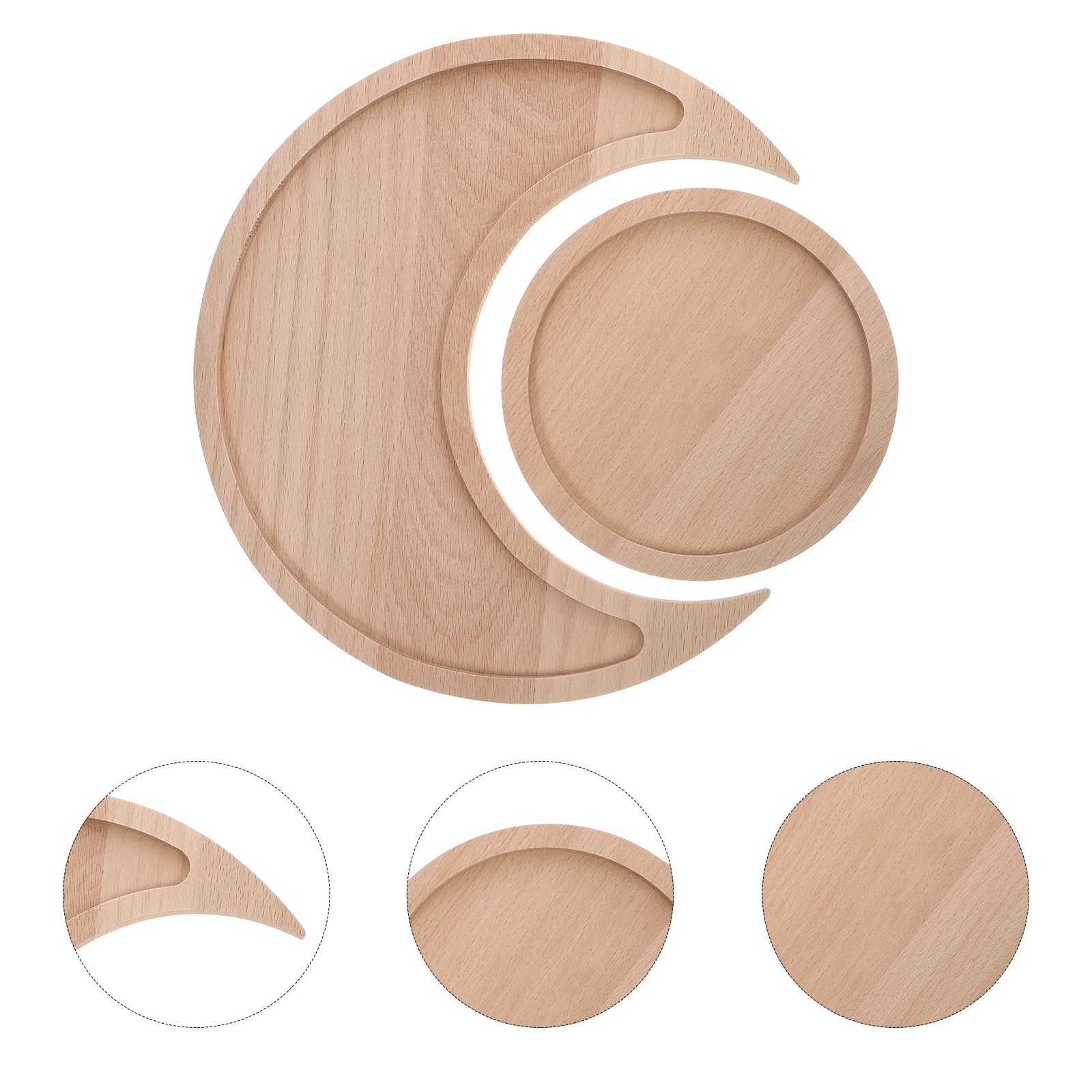 

2pcs Wooden Jewelry Exquisite Storage Plate Decorative Organizer For Cosmetics Rings Essential Oils Wood Display Tray