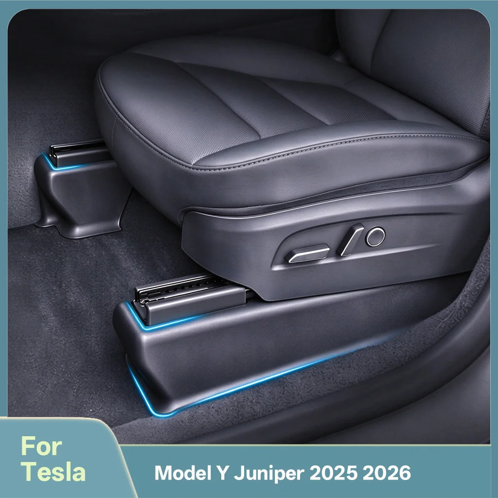 For Tesla Model Y Juniper 2025 2026 Under Seat Corner Guard Protector TPE Anti Kick Seat Rail Cover Interior Modification Access