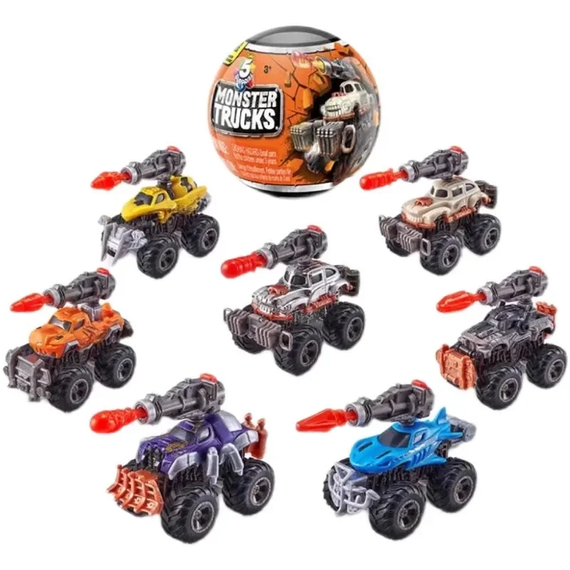 5 Surprise Ball Capsule Toys Monster Trucks Mini Armored Vehicles Cannonball Car Blind Box Toys Collect Ornaments Kids Gifts