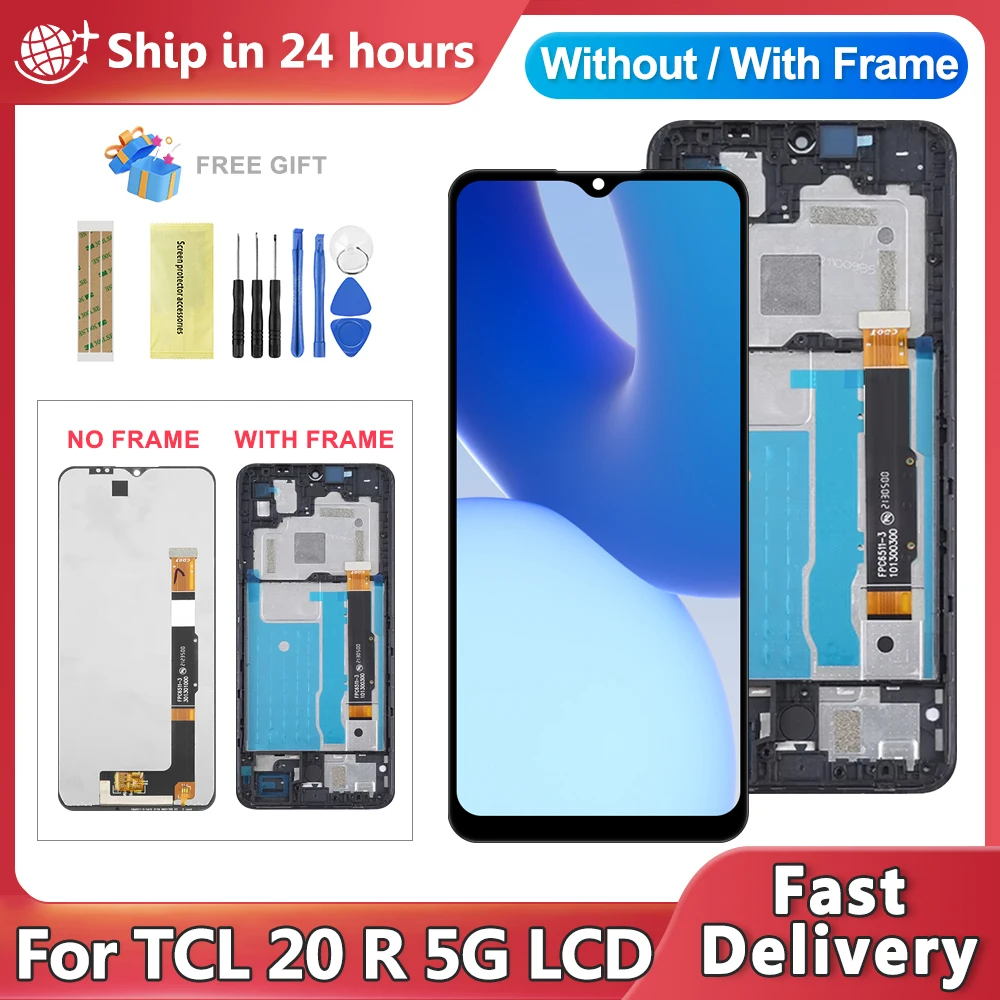 20 R 5G Screen Replacement, For TCL 20R 5G T767H LCD Display Touch Screen Digitizer Assembly Replacement With Frame