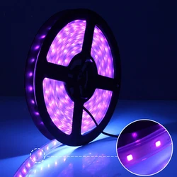 12V 60W UV LED Strip Light 5 Meter UV Lamp Ribbon Flexible Purple Light Strip  Non-waterproof