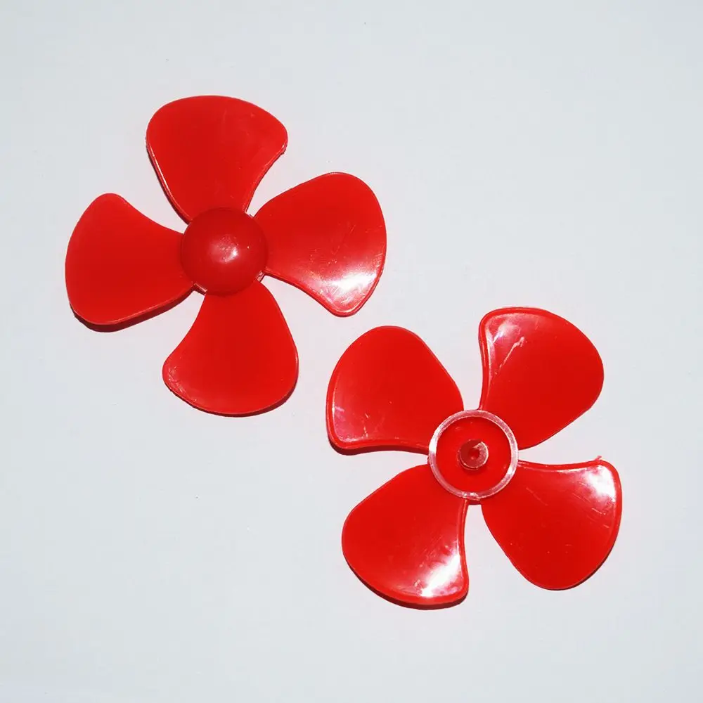Hélice de 4 aspas de 50 piezas, eje de Motor de 2mm para molino de viento, ventilador pequeño, Robot submarino, helicóptero DIY