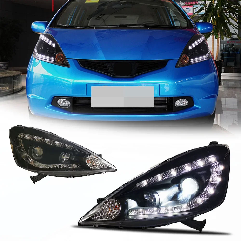 

Светодиодные фары для Honda Fit 08-10 LHD RHD Стиль Полный светодиодный DRL Автомобильный фонарь в сборе Сигнальные аксессуары Модифицированная лампа