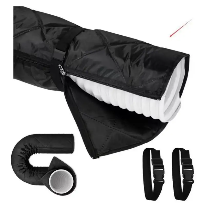 Adjustable Straps Air Conditioner Hose Cover Waterproof With 2 Buckle Straps Hose Insulation Cover Heat Insulation Protective