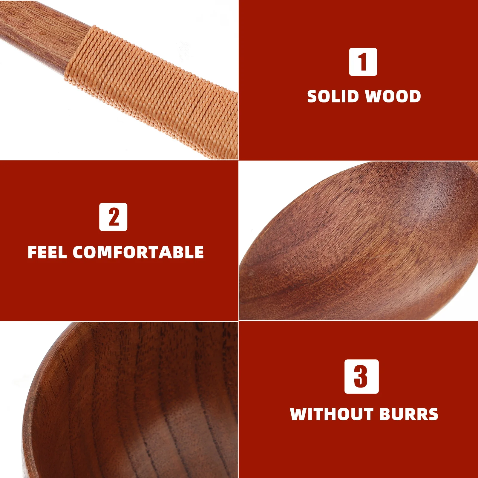 

Anti-Fall Wooden Set Eco-Friendly Feeding Bowl Clear Texture Soup Salad Rice Serving Bowl Wood Bowls For Home