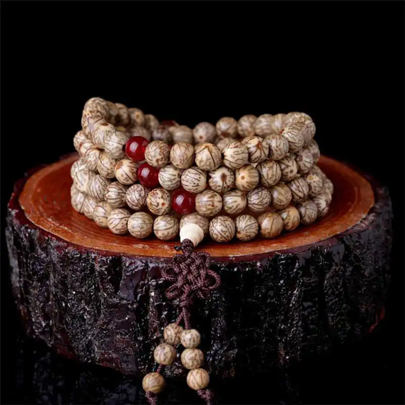 

Natural Pattern Line Bodhi Beads 108PCS Prayer Meditation Mala Bracelet Buddhism Rosary BRO655