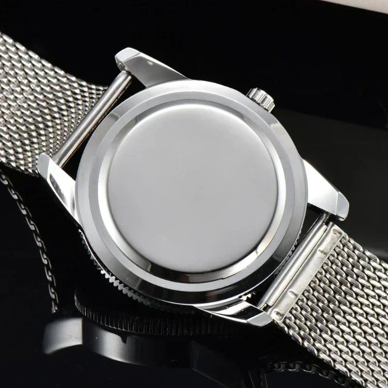 2024 Luxury Men\'s Ocean Series Stainless Steel Automatic Date Gift Watch Stainless Steel Mesh Belt Quartz Waterproof Watch