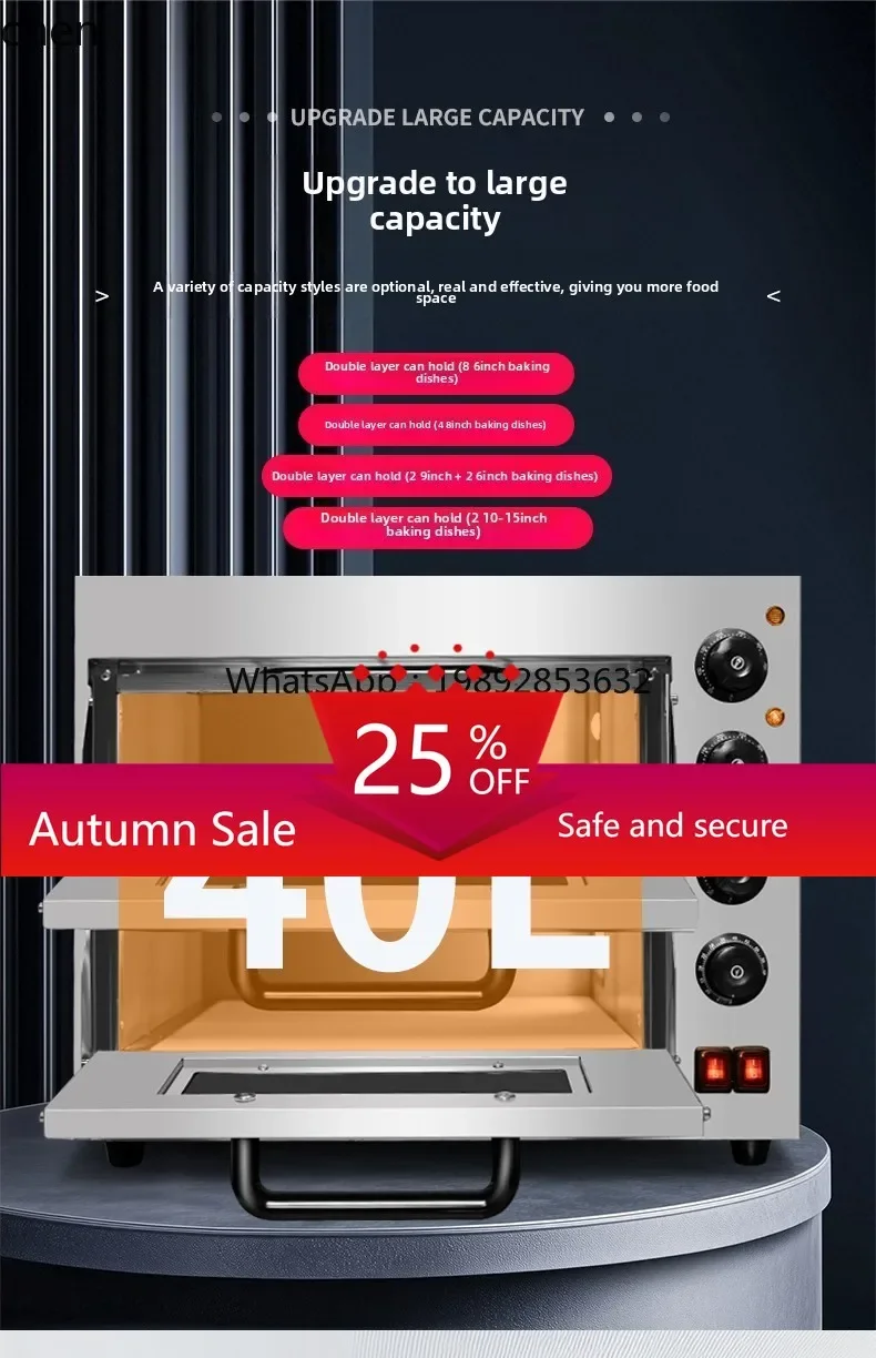 

X2 oven pizza oven, one layer, two layers, two plates, large-capacity baking bread oven, double layer