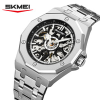 SKMEI M036 Luxury Mechanical Movement Mens Casual Alloy Watches Movement Waterproof Mens Wristwatches Week Display Male Clock