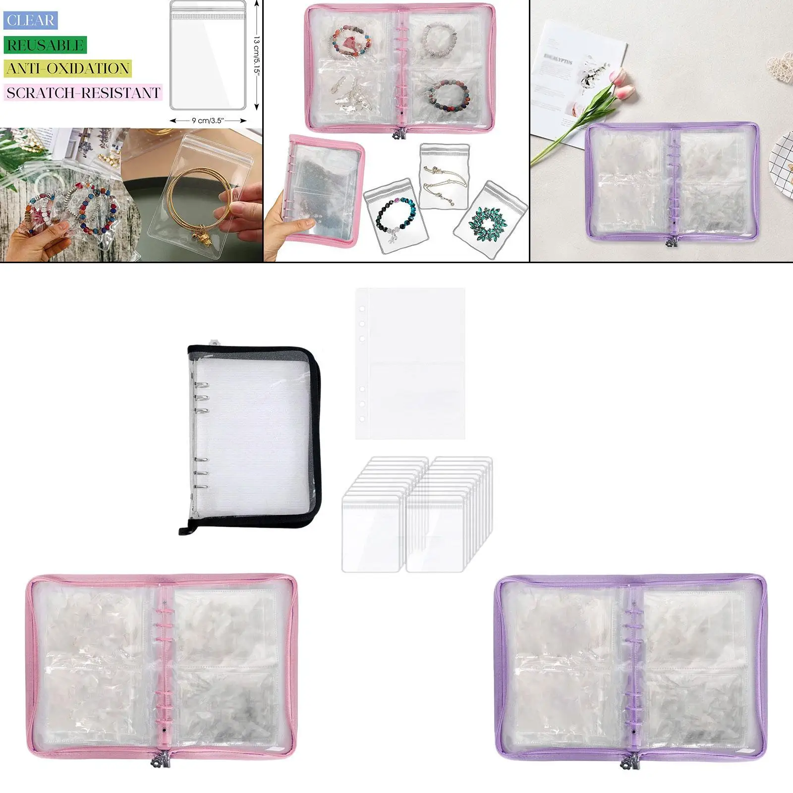

Jewelry Storage Book, Transparent Earring Organizer Case Multifunctional Travel