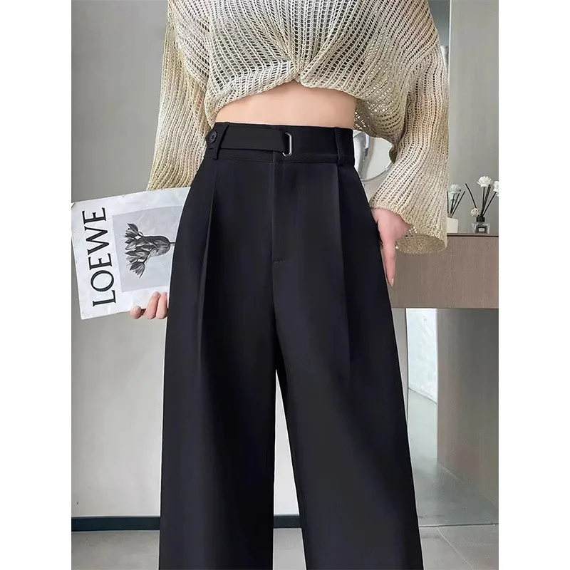 

Женские костюмные брюки Bla с драпировкой, прямые брюки с высокой талией, длинные брюки, весна-осень, сексуальный дизайн премиум-класса