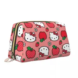 Trendy Girl Storage Bag Sanrio Cute Hello Kitty Leather Makeup Bag Accessories Sanrio Cartoon Large Zipper Beauty Toiletry