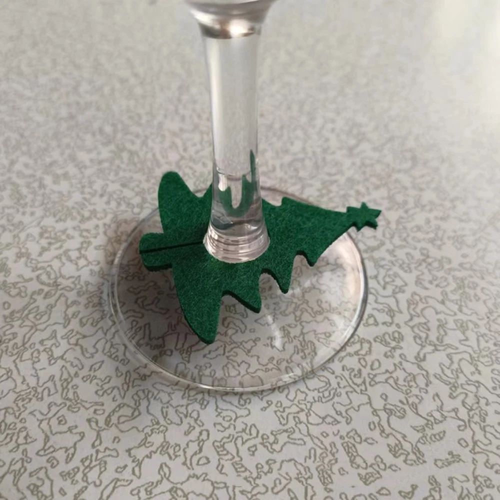 بطاقات كأس عيد الميلاد ، ديكور الغطاء السفلي للنبيذ الزجاجي ، زخرفة الطاولة ، ديكورات عيد الميلاد ، حفلة عيد الميلاد ، 10 من من من من من من الزجاج ، #4