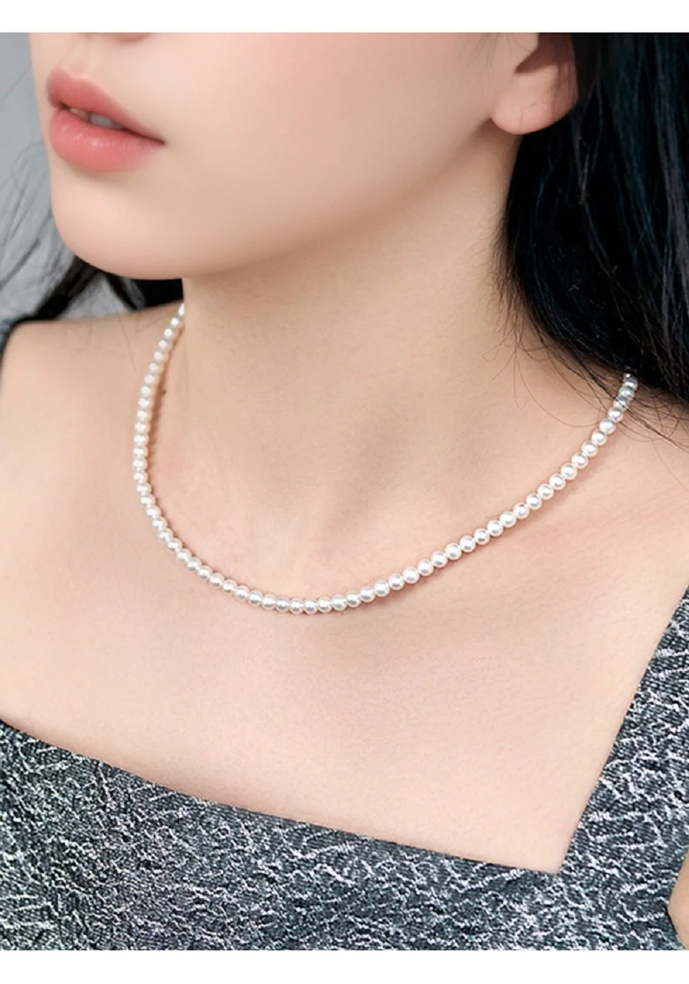 

Beautiful necklace AAAAA8-9mm natural South Sea round pearl necklace 18in/premium 925s button necklace