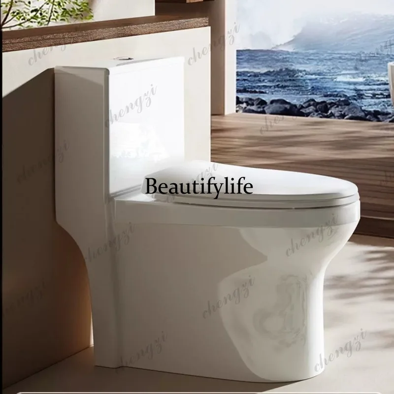 Household flush toilet toilet small apartment ceramic super-rotating siphon water-saving toilet