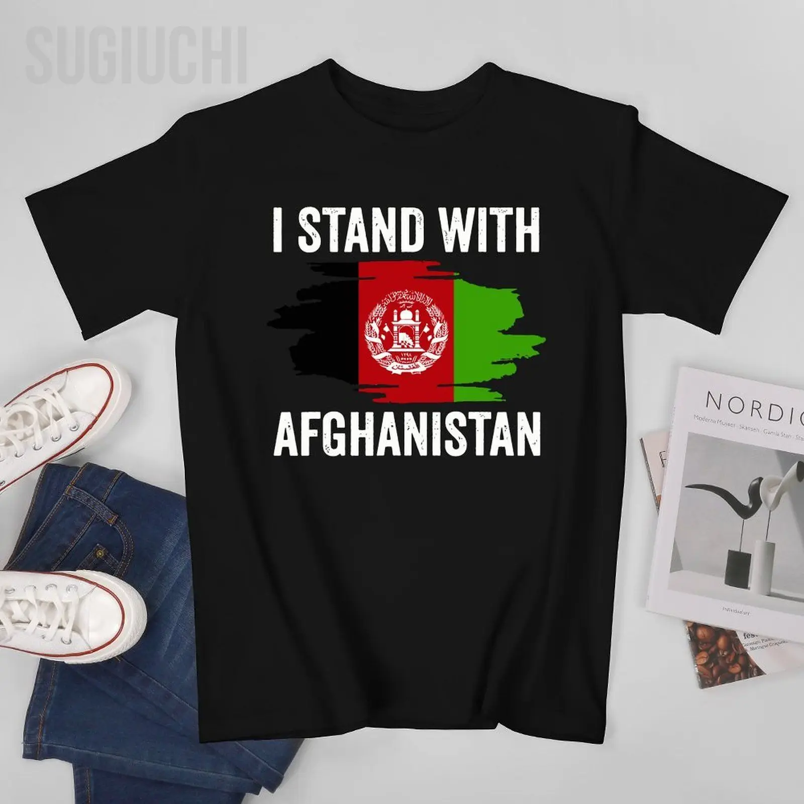 Men Afghanistan Flag I STAND WITH AFGHAN Tshirt Tees O-neck T Shirts Women Boys 100% Cotton Short T-Shirt Unisex All Seasons