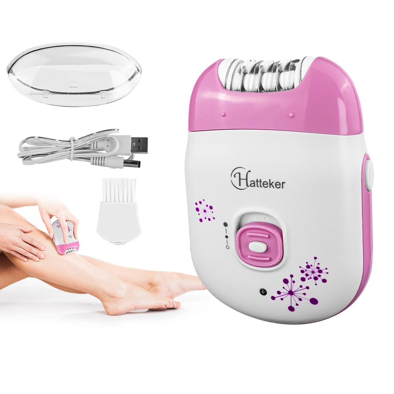 

Hatteker Rechargeable Epilator for Women Electric for Face Hair Removal Machine Facial Legs Depilatory Body