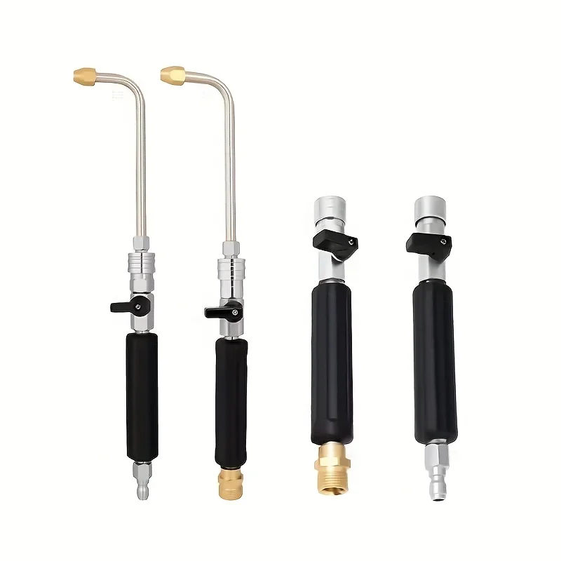 

High-Pressure Ball Valve Extension Rod - 1/4" Quick Insert + M22-14 Thread, Optional 90° Spray Nozzle