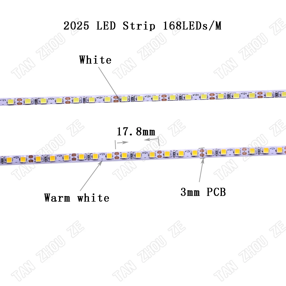 3mm 2025 120Leds/m 168LEDs Narrow Width LED Strip Light 5M DC5V 12V white 4000k NW  Rape Rope  Flexible LED Tape Backlight Lamp