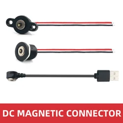 DC Thread Magnetic Suction Male Female Connector with Cable 8mm Female Head with USB Charging Interface Power Cord DC-15A-CX