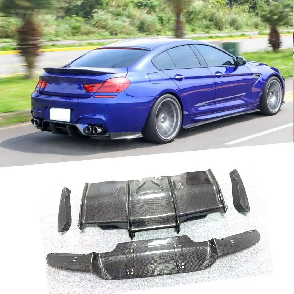 

For 6 Series Carbon Fiber Rear Lip Diffuser Splitters Aprons for BMW F06 F12 F13 M6 M Sport 2012-2016 PSM Style Bumper Guard