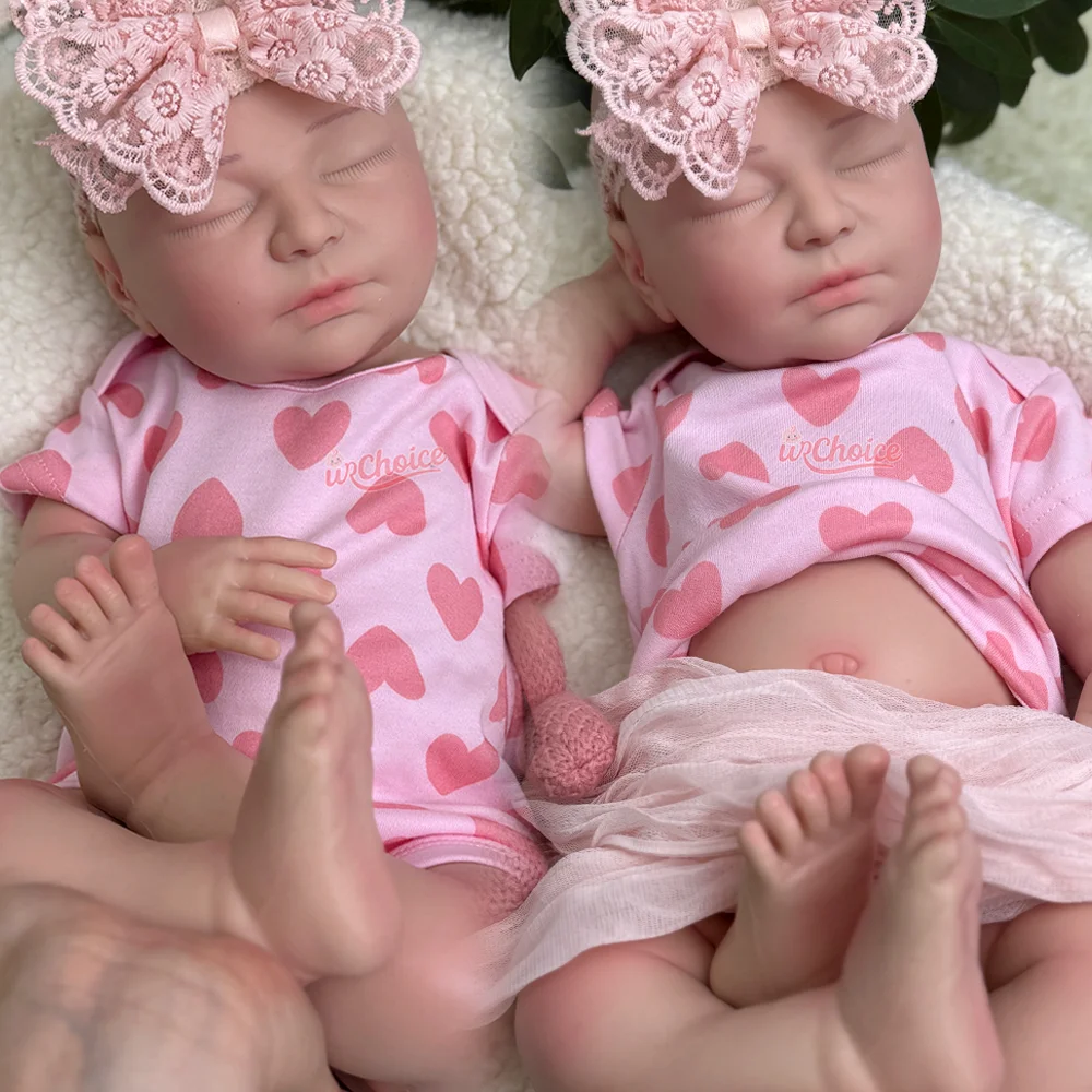 

22" Hand-Painted Silicone Reborn Baby Doll Lifelike Full Body Platinum Newborn Bebe Girl For Collectors Gifts & DIY Artwork