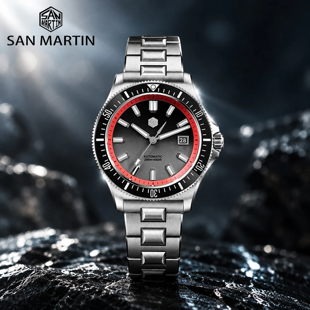 San Martin 41mm Luxury Diver Watch Miyota 9015 Automatic Mechanical Watches for Men 20Bar Waterproof BGW X1 Lume New SN0119