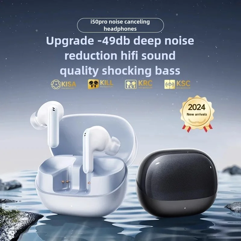 Kinglucky i50 -49dB Noise Canceling Earphone 6-Mic Al Call Noise Reduction Location Finder 360° Spatial Audio 30Hours Playtime