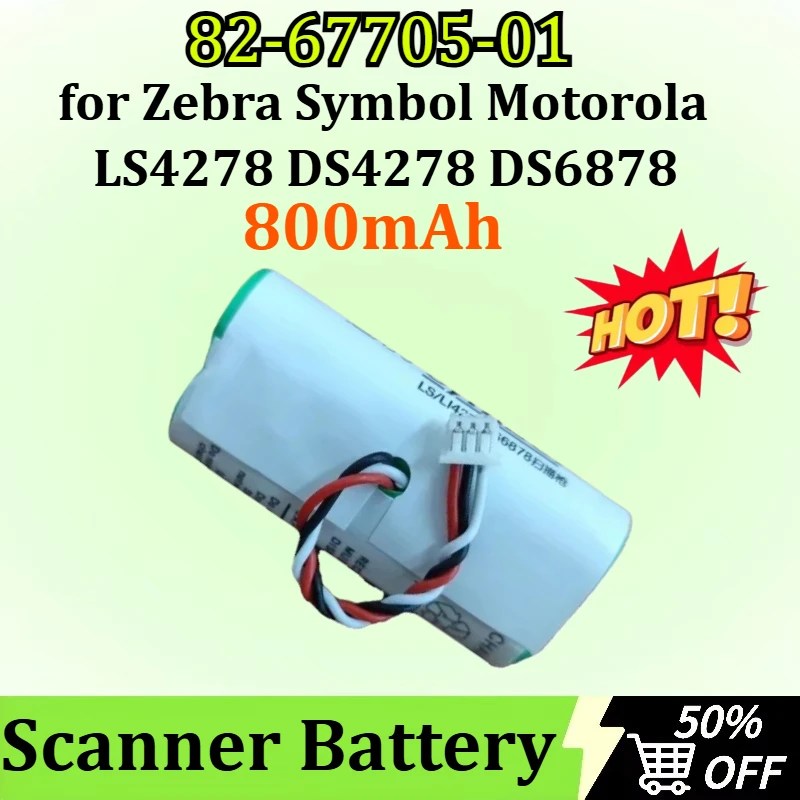 

Newly Upgraded 82-67705-01 3.6V 800mAh Scanner Battery for Zebra Symbol Motorola LS4278 DS4278 DS6878 Rechargeable Batteries