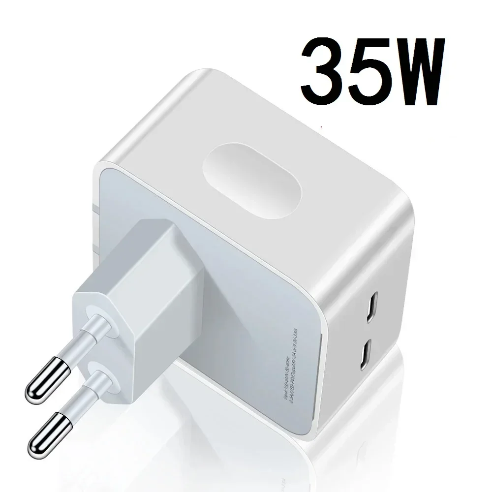 Fast Charging 35W Dual USB C Ports PD Wall Charger Power Adapter Eu UK AC Travel Plug For Iphone 13 14 15 Samsung Htc lg