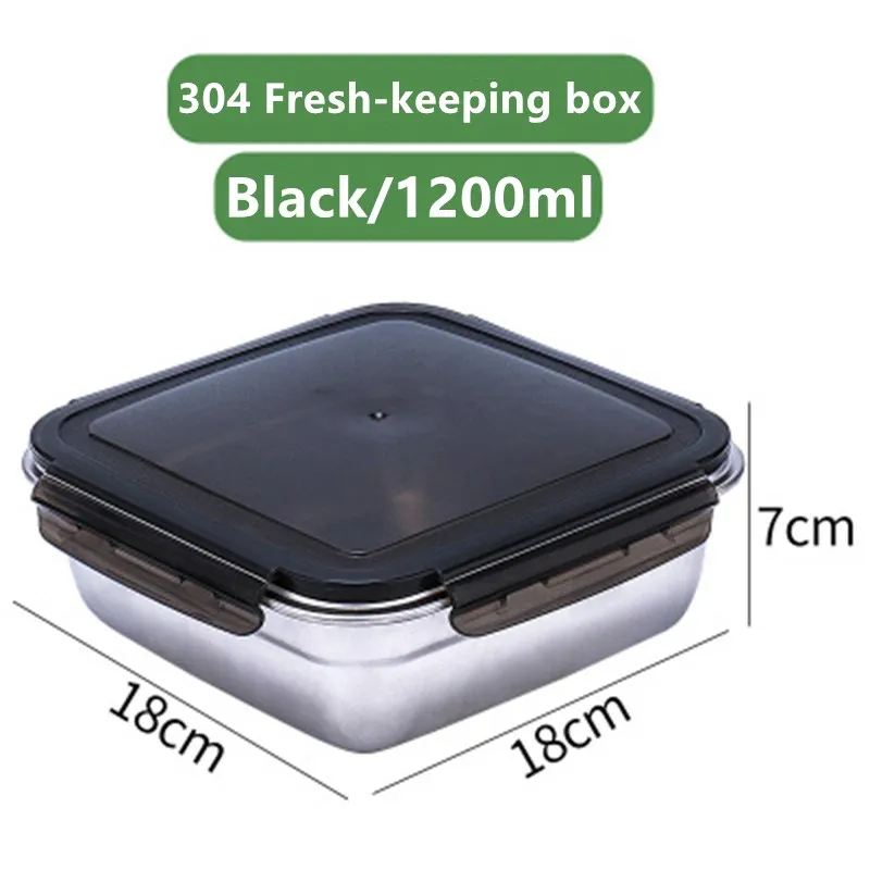 1200/750/400ML Lunch Box Sets Food Grade 304 Stainless Steel Anti-leak Bento Box Strong Tightness Microwave Can Heating Lunchbox