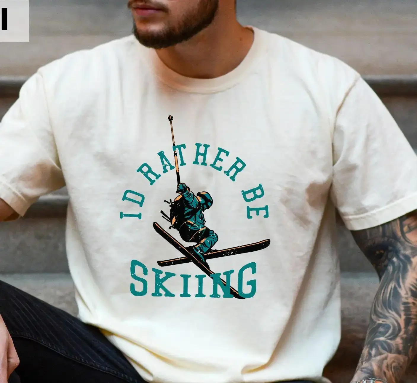 I d Rather Be Skiing T Shirt Men Apres Ski Sweater SweaT Retro Trip Womens Clothes Snow Skier for Her