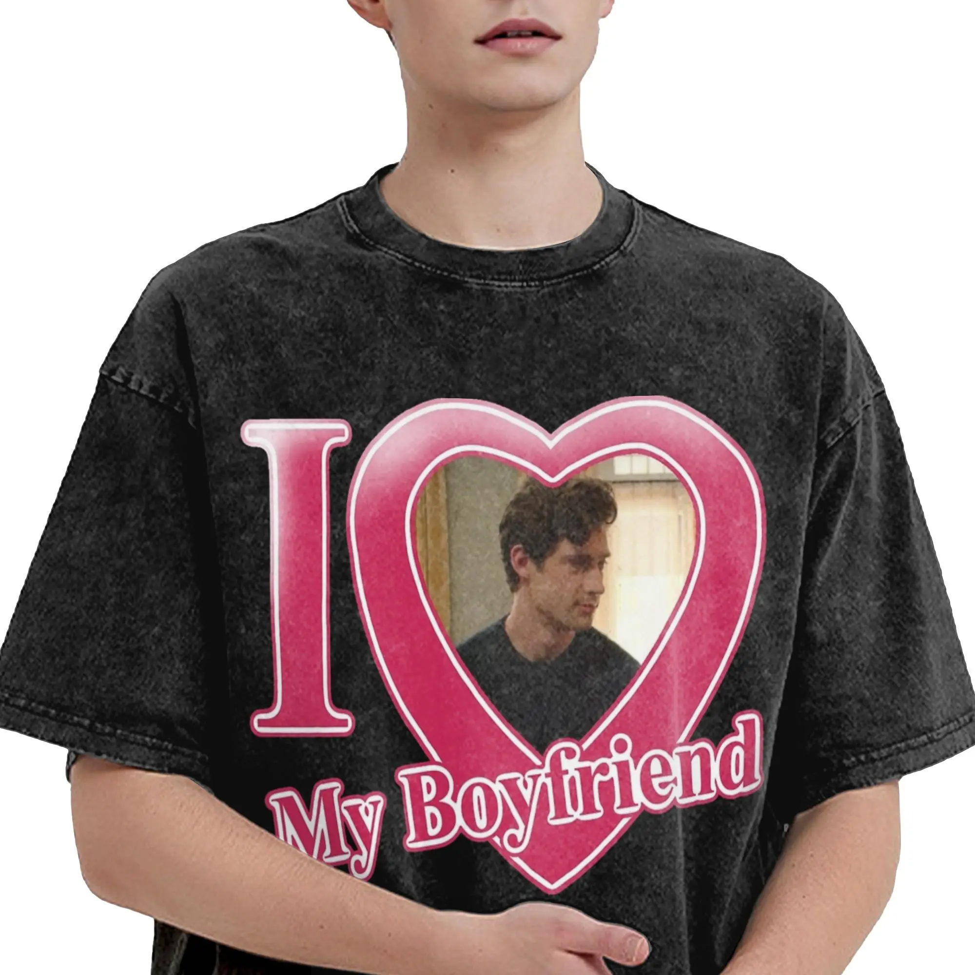 ديفيد كورينسويت صديقي الرجال تي شيرت غسلها خمر تي شيرت قصير الأكمام طاقم الرقبة تي شيرت القطن الخالص حجم كبير الملابس